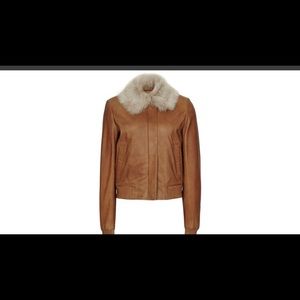Reiss Mabel Leather Bomber Jacket